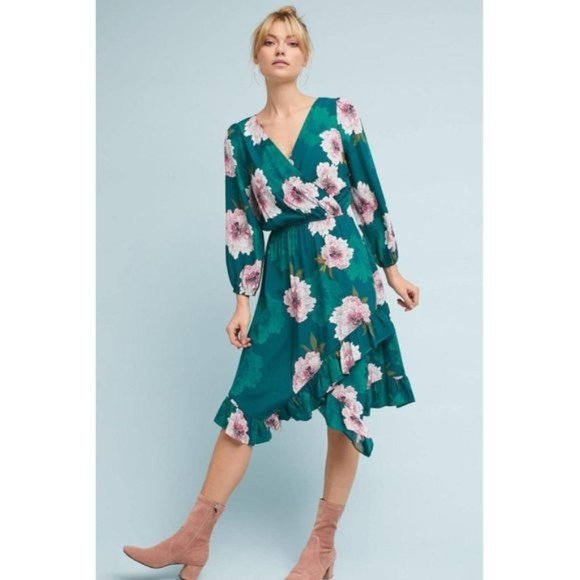 Plenty by Tracy Reese green and pink floral dress - Picture 4 of 6